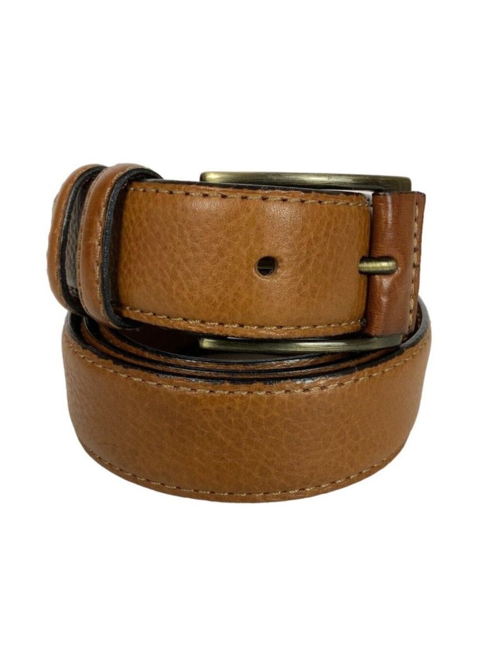 Joseph Abboud Mens Dress Belt Size 40 Tan Pebbled Leather Handcrafted in Italy